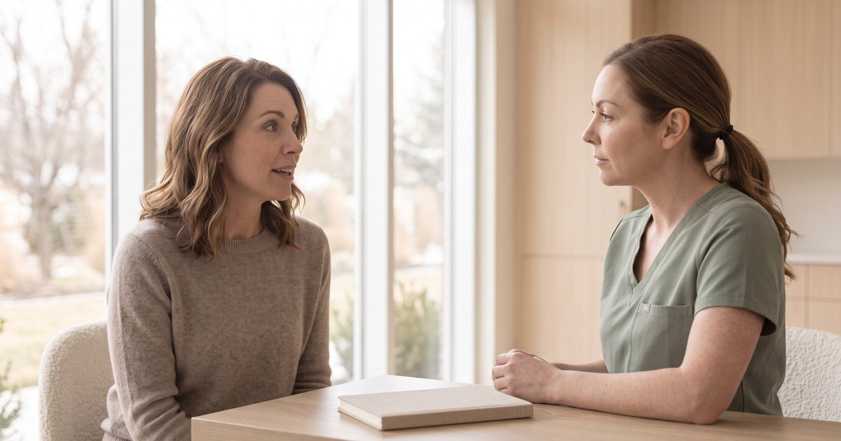A patient asking a provider questions before changing weight loss medications